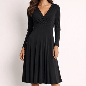 Lauren Ralph Lauren Black Long Sleeve Dress H